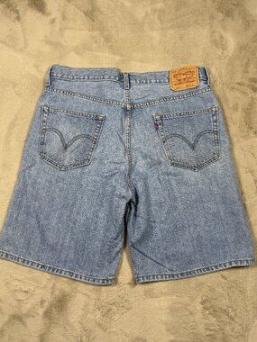 Vintage Levis 550 Shorts Blue Denim Jorts Workwear Grunge Skater Y2K Mens 36